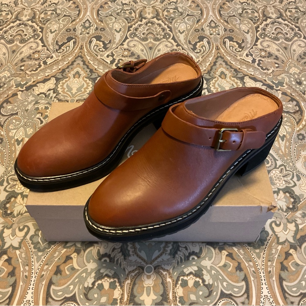 NWT Madewell The Willa Convertible Strap Mule English Saddle Leather Women’s 7.5 - Picture 6 of 12